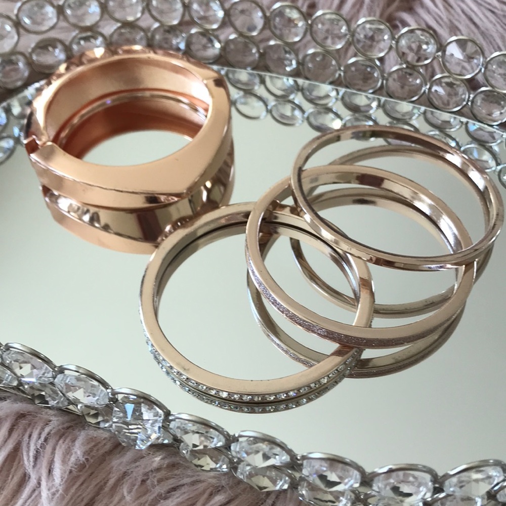 Rose gold bangles, plated